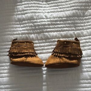 Brown Fringe Kids Boots